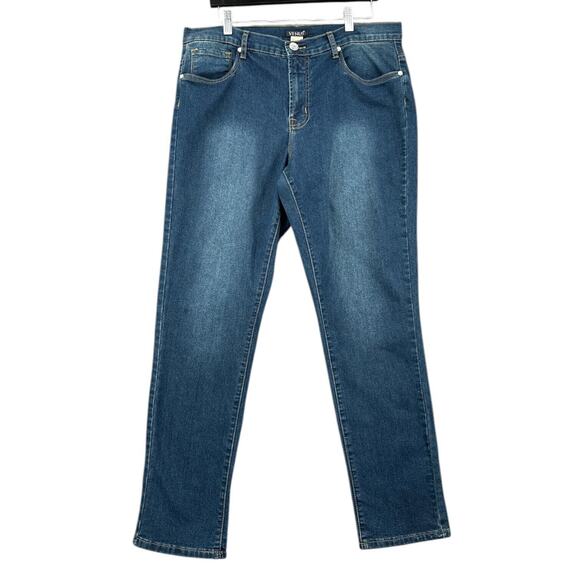 VENUS Blue‎ Diamond Button Closure Five-Pocket Style Denim Jeans Womens 16 - Picture 1 of 7